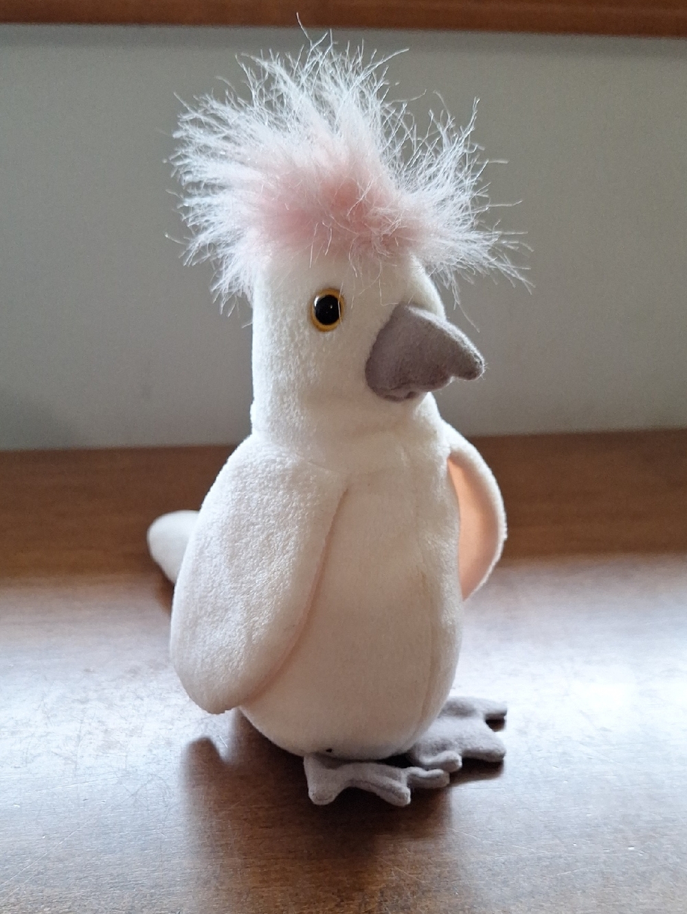 Ku Ku Ty Plush Cockatoo Bird Toy - Soft Pink Beanie